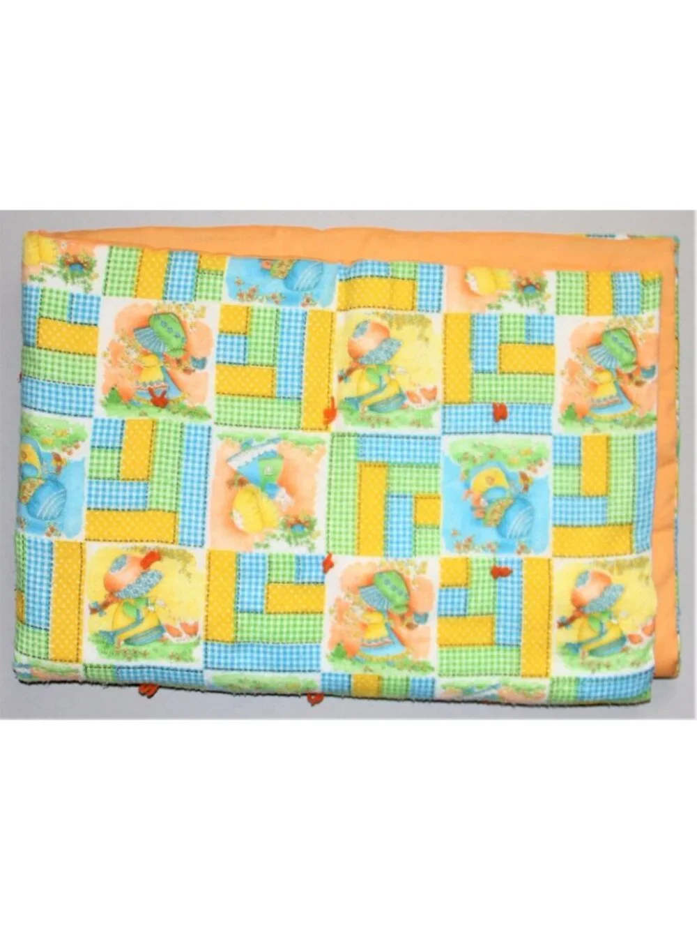 Baby Quilt Holly Hobby Blue Orange Green 42